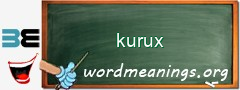 WordMeaning blackboard for kurux